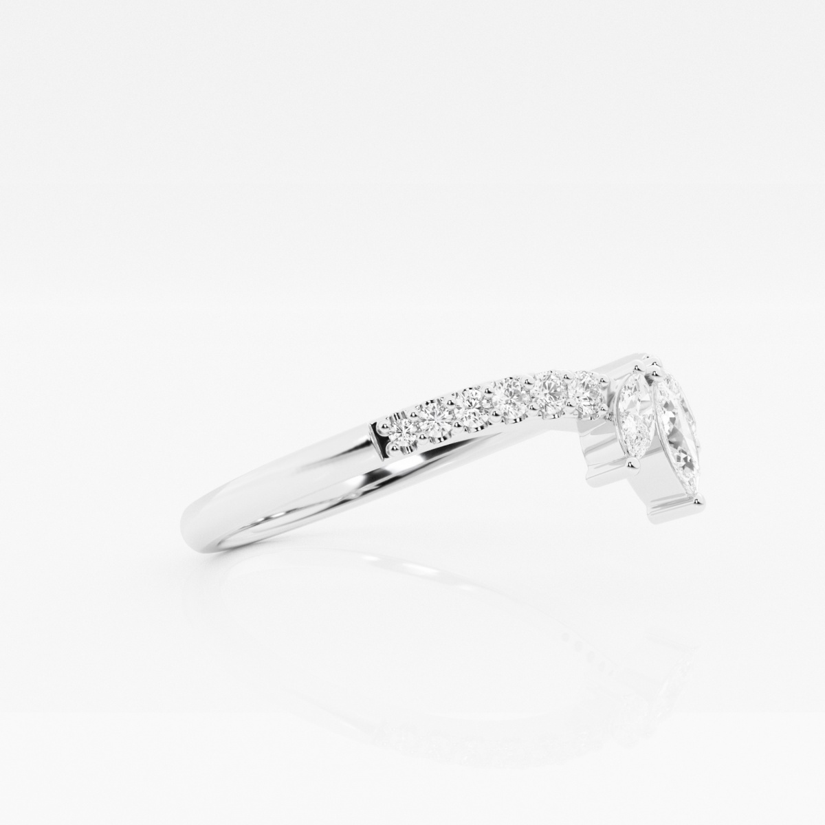 2/5 ctw Round and Marquise Lab Grown Diamond Chevron Stackable Ring
