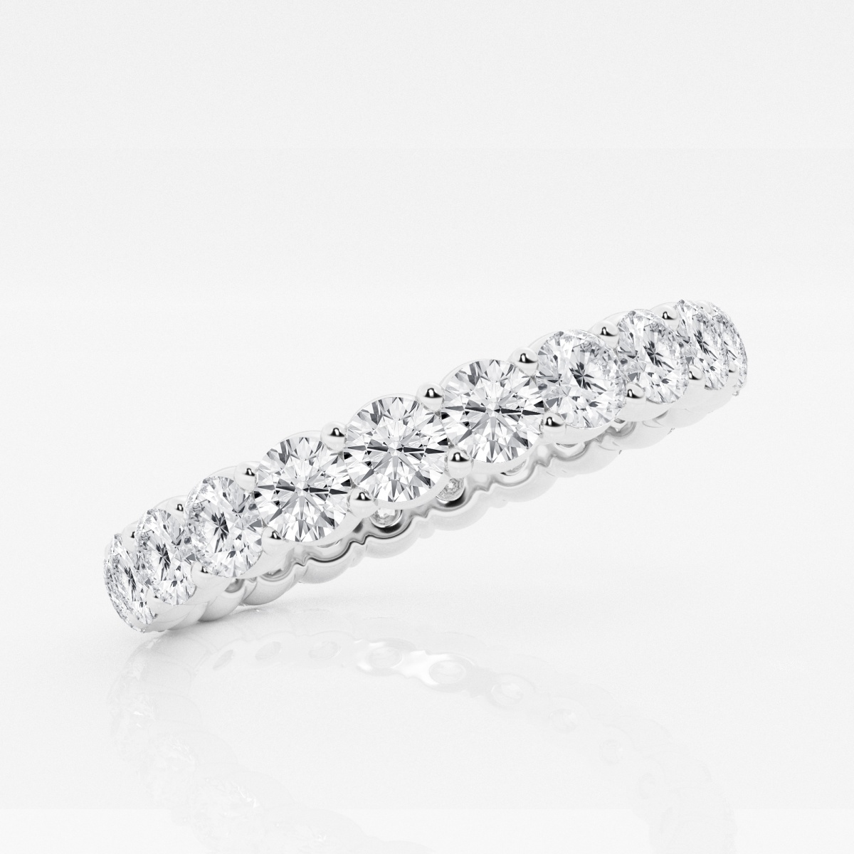 Additional Image 1 for  2 ctw Shared Prong Round Lab Grown Diamond Eternity Band - 3mm Width