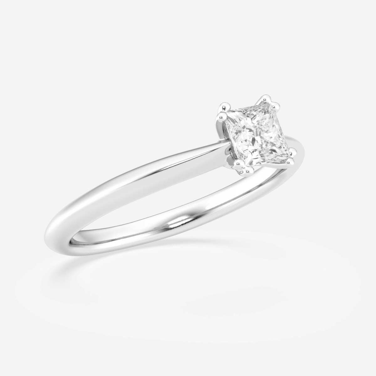 1/2 ctw Princess Lab Grown Diamond Double Prong Solitaire Engagement Ring