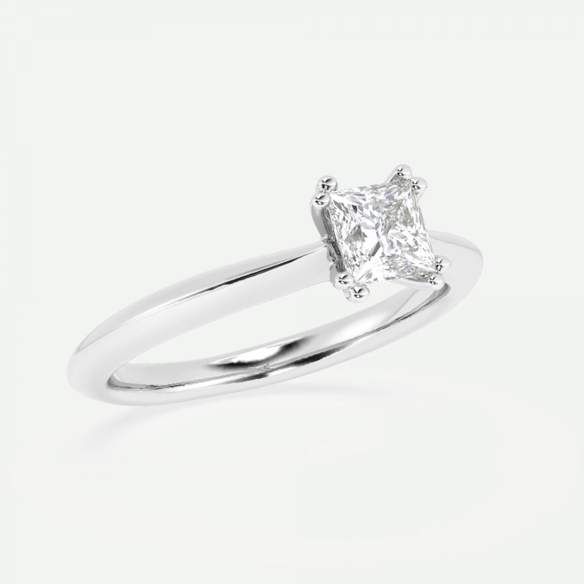 1 ctw Princess Lab Grown Diamond Double Prong Solitaire Engagement Ring