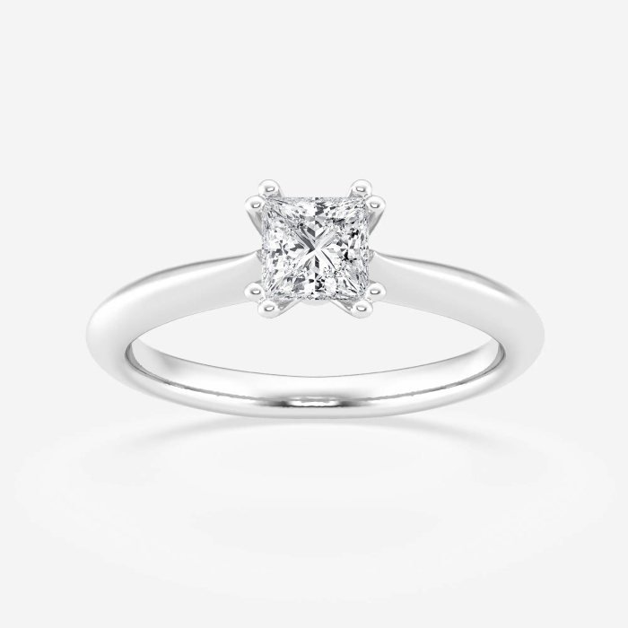 1 ctw Princess Lab Grown Diamond Double Prong Solitaire Engagement Ring