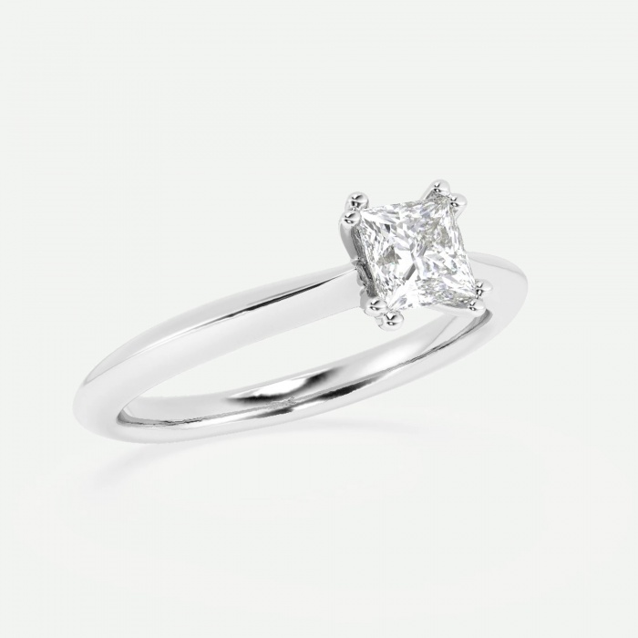 Additional Image 2 for  1 ctw Princess Lab Grown Diamond Double Prong Low Profile Solitaire Engagement Ring