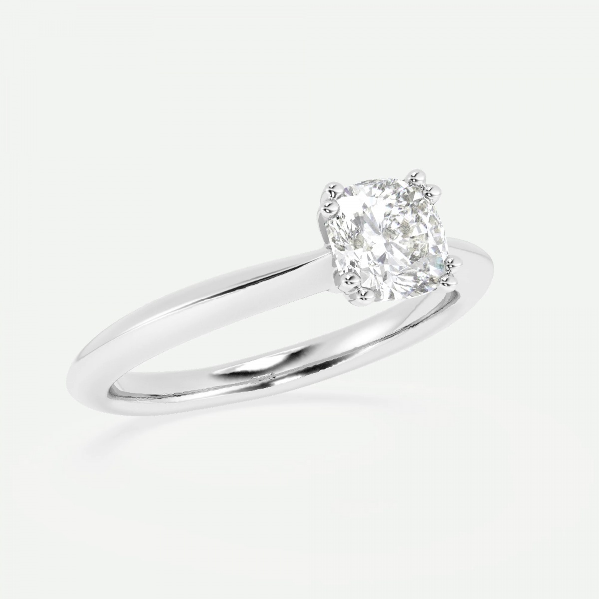 1 ctw Cushion Lab Grown Diamond Double Prong Solitaire Engagement Ring