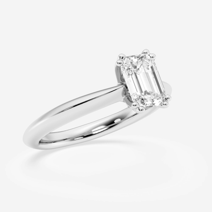 Additional Image 2 for  1 1/2 ctw Emerald Lab Grown Diamond Double Prong Solitaire Engagement Ring
