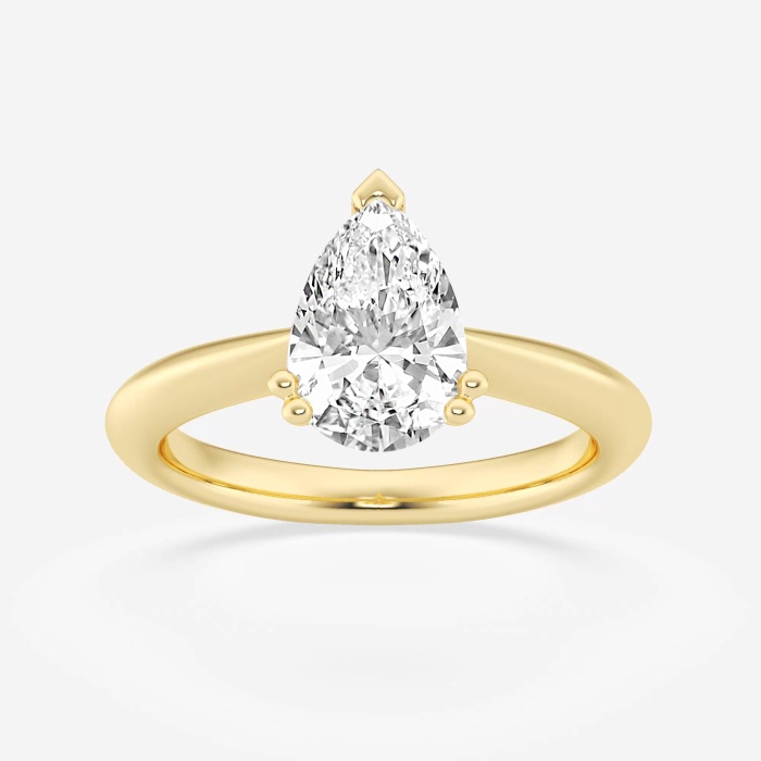 2 ctw Pear Lab Grown Diamond Double Prong Low Profile Solitaire Engagement Ring