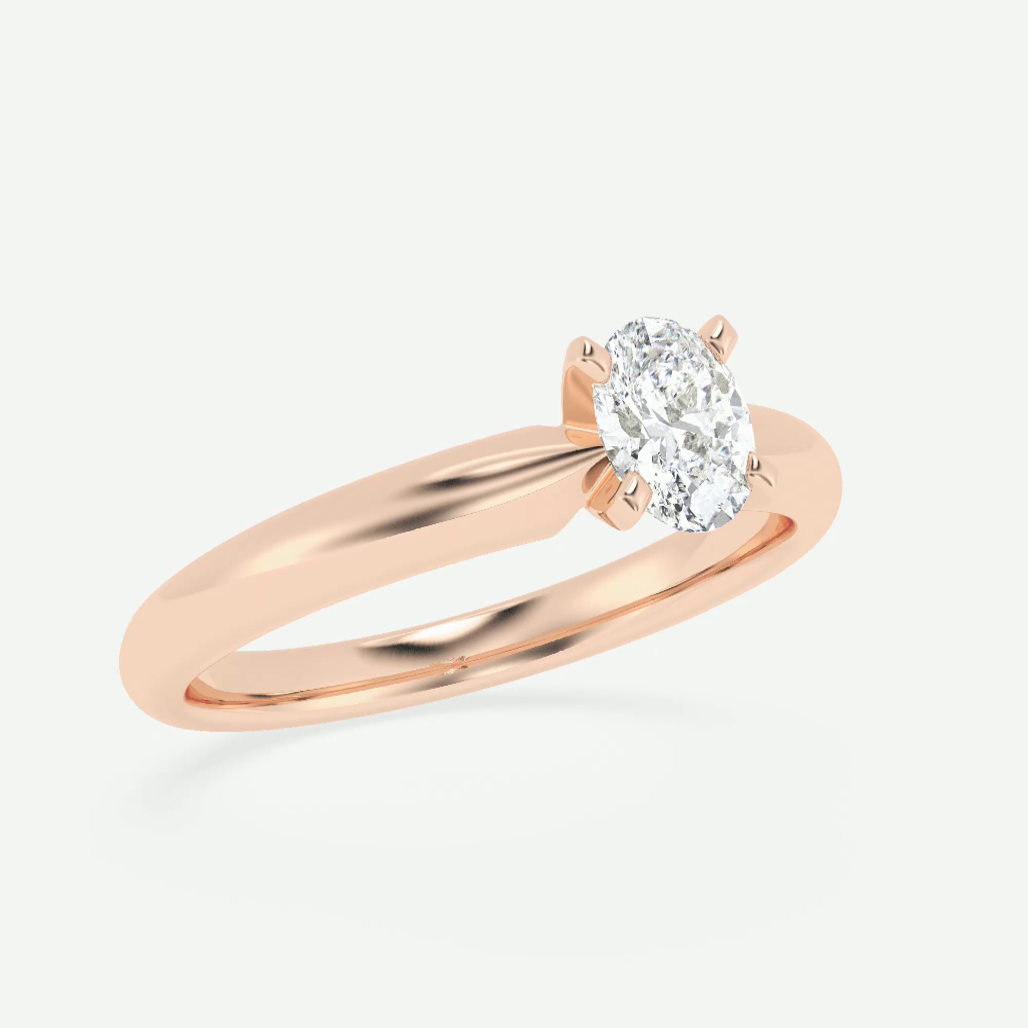 1/2 ctw Oval Lab Grown Diamond Classic Solitaire Engagement Ring ...