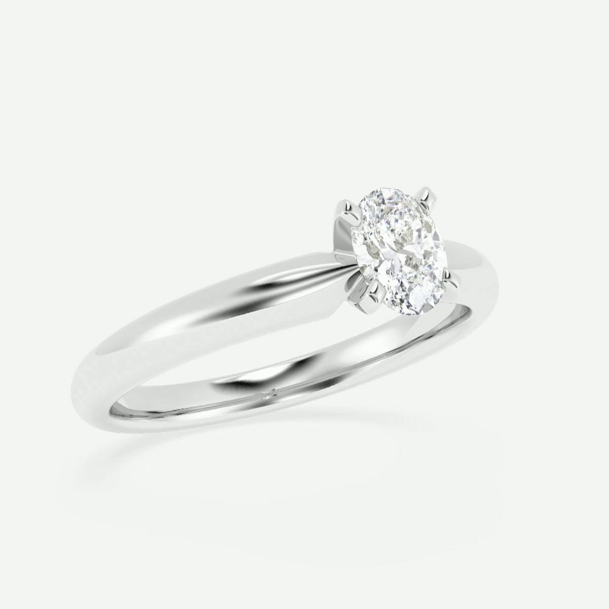 1/2 ctw Oval Lab Grown Diamond Classic Solitaire Engagement Ring