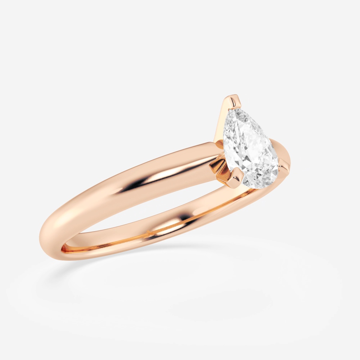 Additional Image 2 for  1/2 ctw Pear Lab Grown Diamond Classic Solitaire Engagement Ring