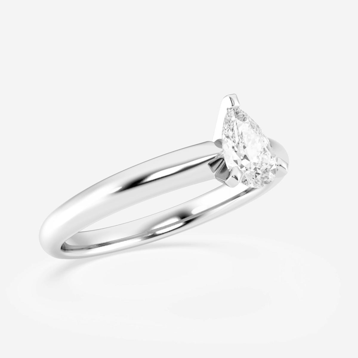 Additional Image 2 for  1/2 ctw Pear Lab Grown Diamond Classic Solitaire Engagement Ring