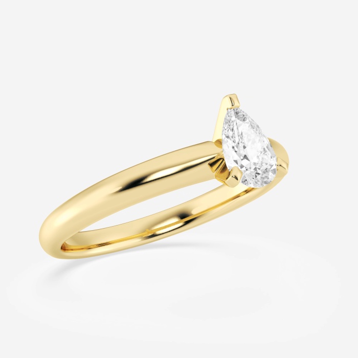 Additional Image 2 for  1/2 ctw Pear Lab Grown Diamond Classic Solitaire Engagement Ring