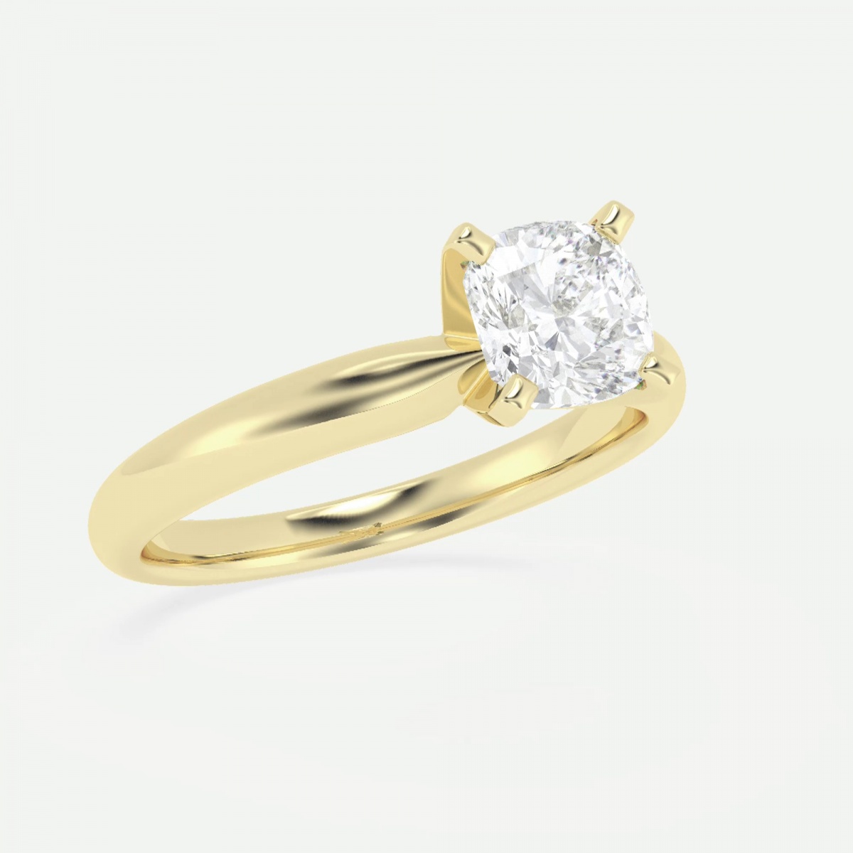Additional Image 2 for  1 ctw Cushion Lab Grown Diamond Classic Solitaire Engagement Ring