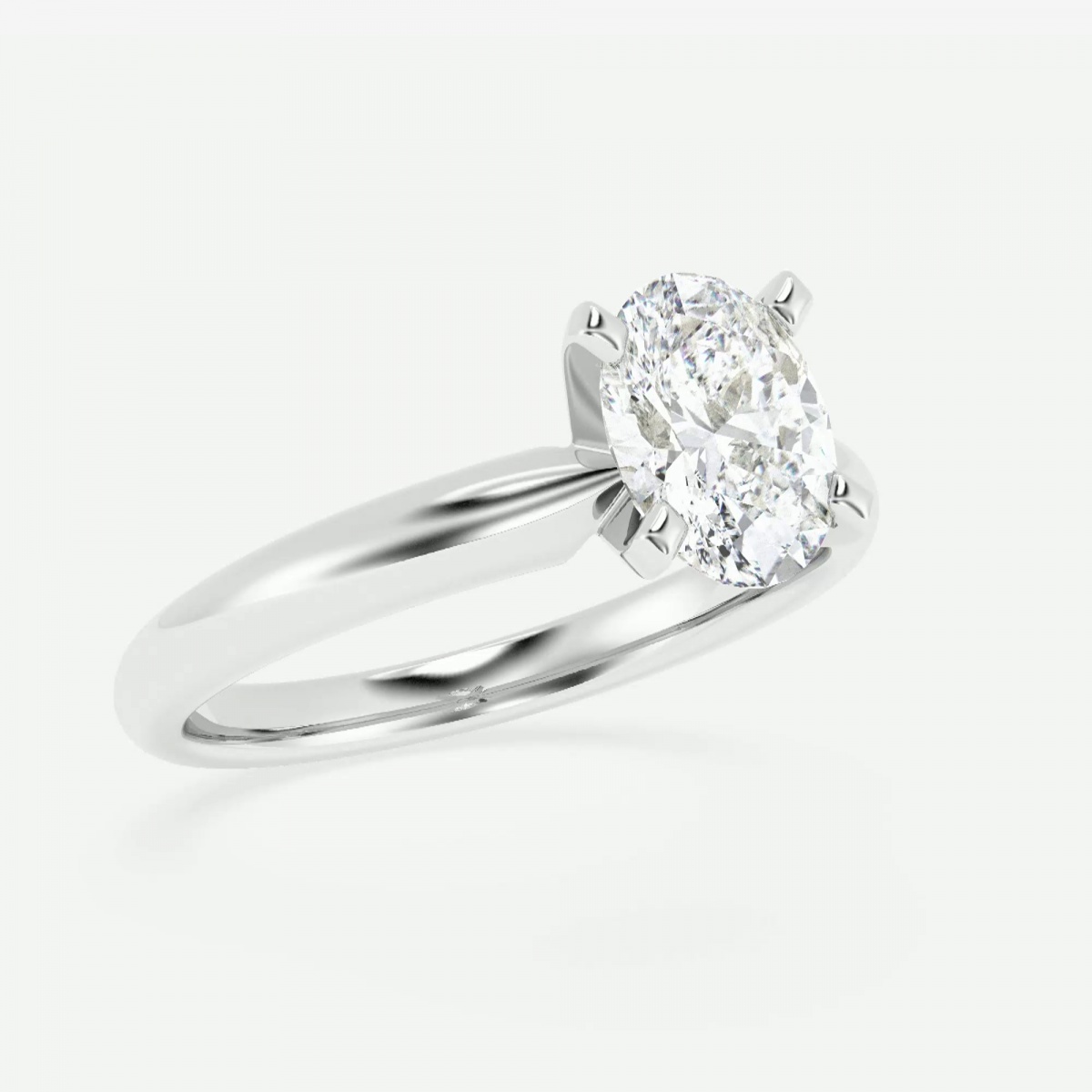 Additional Image 2 for  1 1/2 ctw Oval Lab Grown Diamond Classic Solitaire Engagement Ring