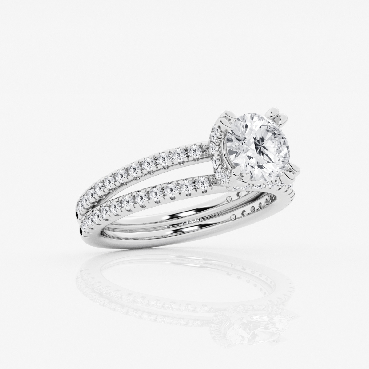 Round double store band engagement ring