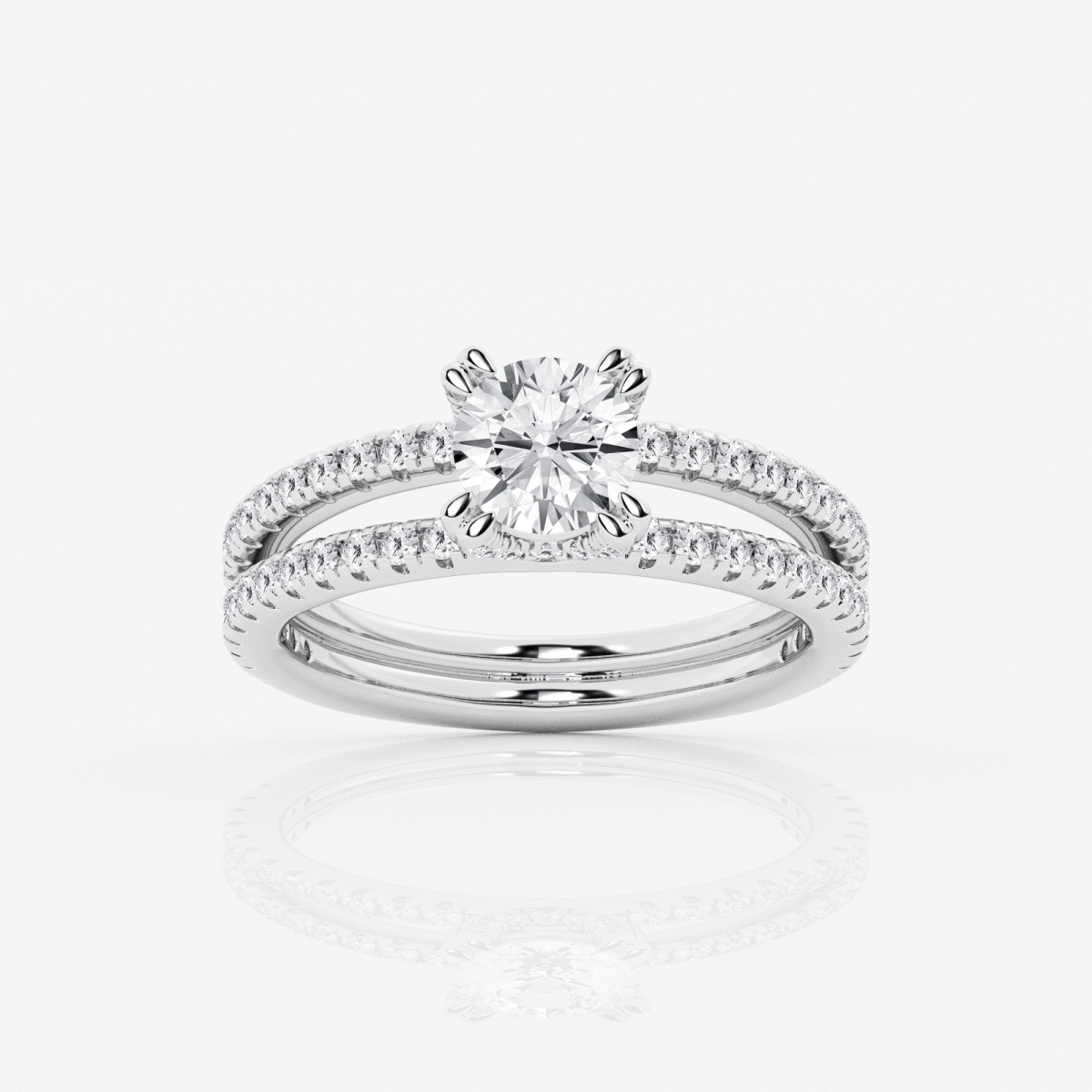 1 3/4 ctw Round Lab Grown Diamond Double Band Solitaire Engagement Ring