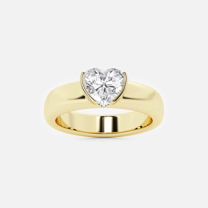 näas Half Bezel Heart Stackable Rings