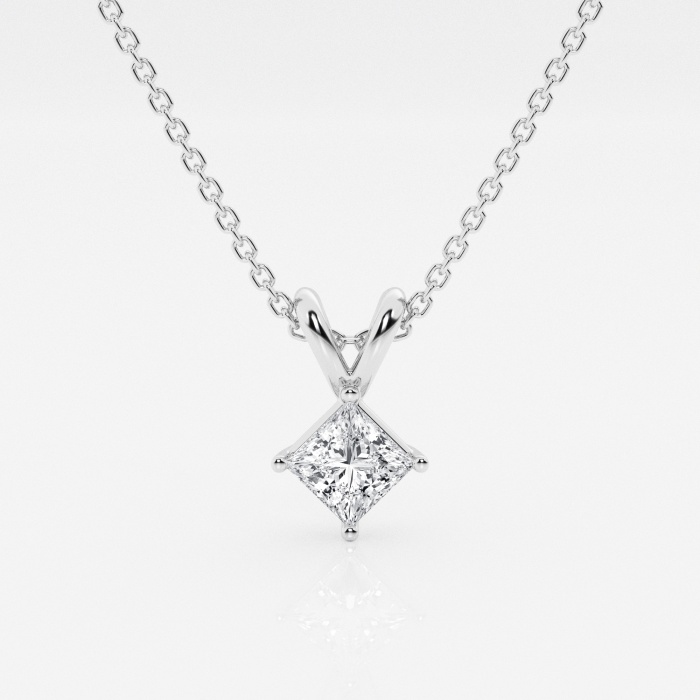 1/2 ctw Princess Lab Grown Diamond Solitaire Pendant