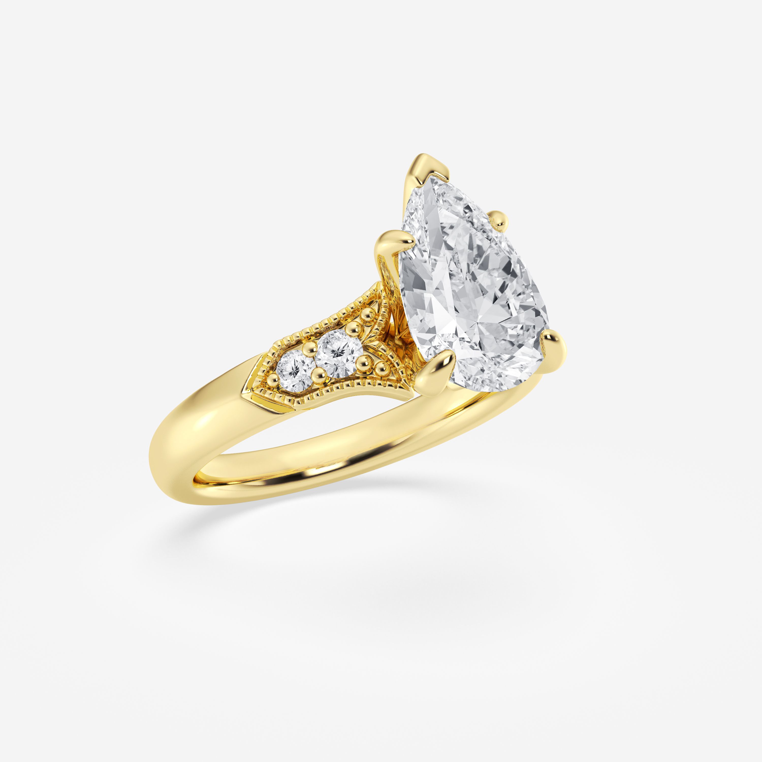 Design ID 3565 - 2 1/8 ctw Pear Lab Grown Diamond Truly Custom Engagement Ring