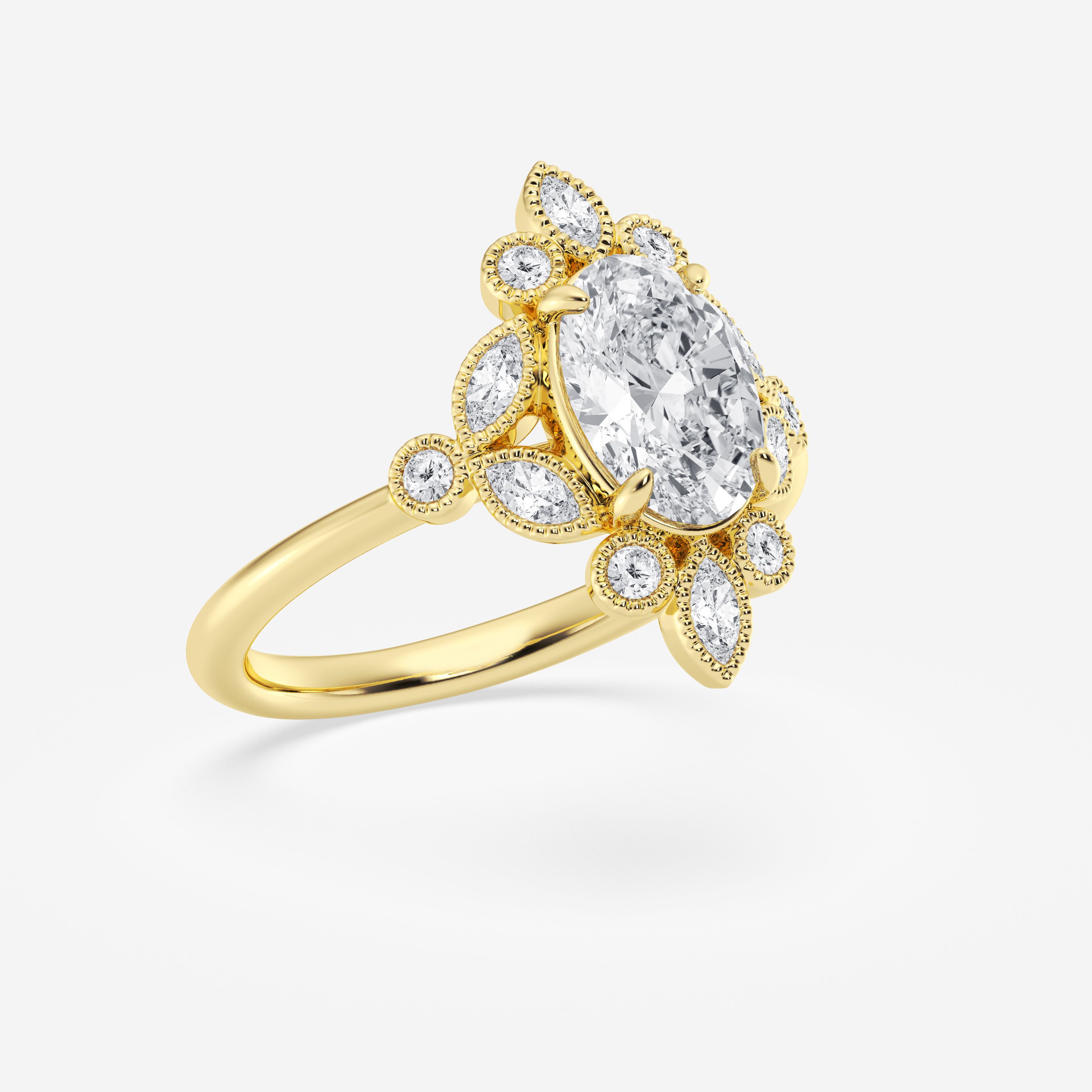 Design ID 3575 - 1 7/8 ctw Oval Lab Grown Diamond Truly Custom Engagement Ring