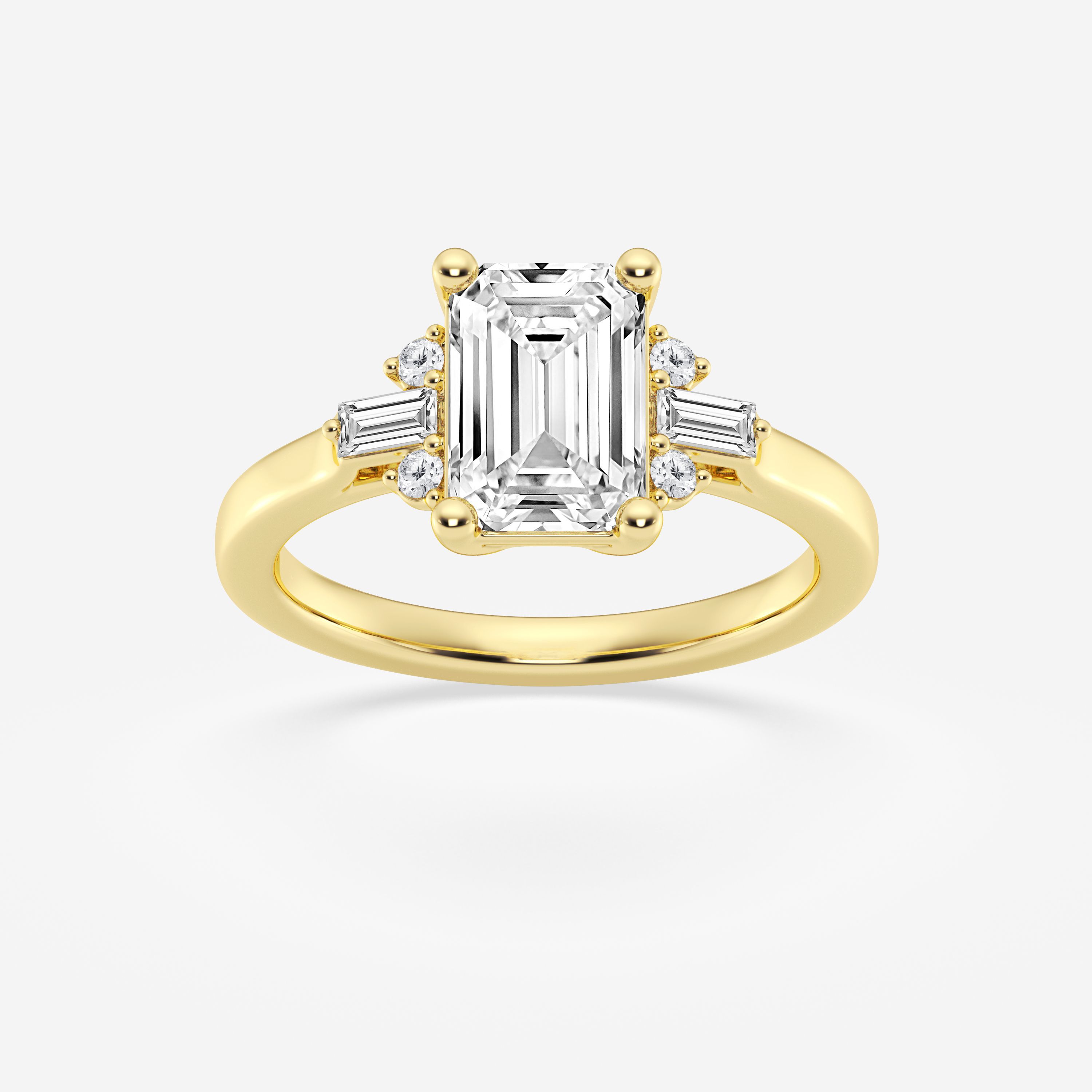 Design ID 3598 - 2 1/5 ctw Emerald Lab Grown Diamond Truly Custom Engagement Ring
