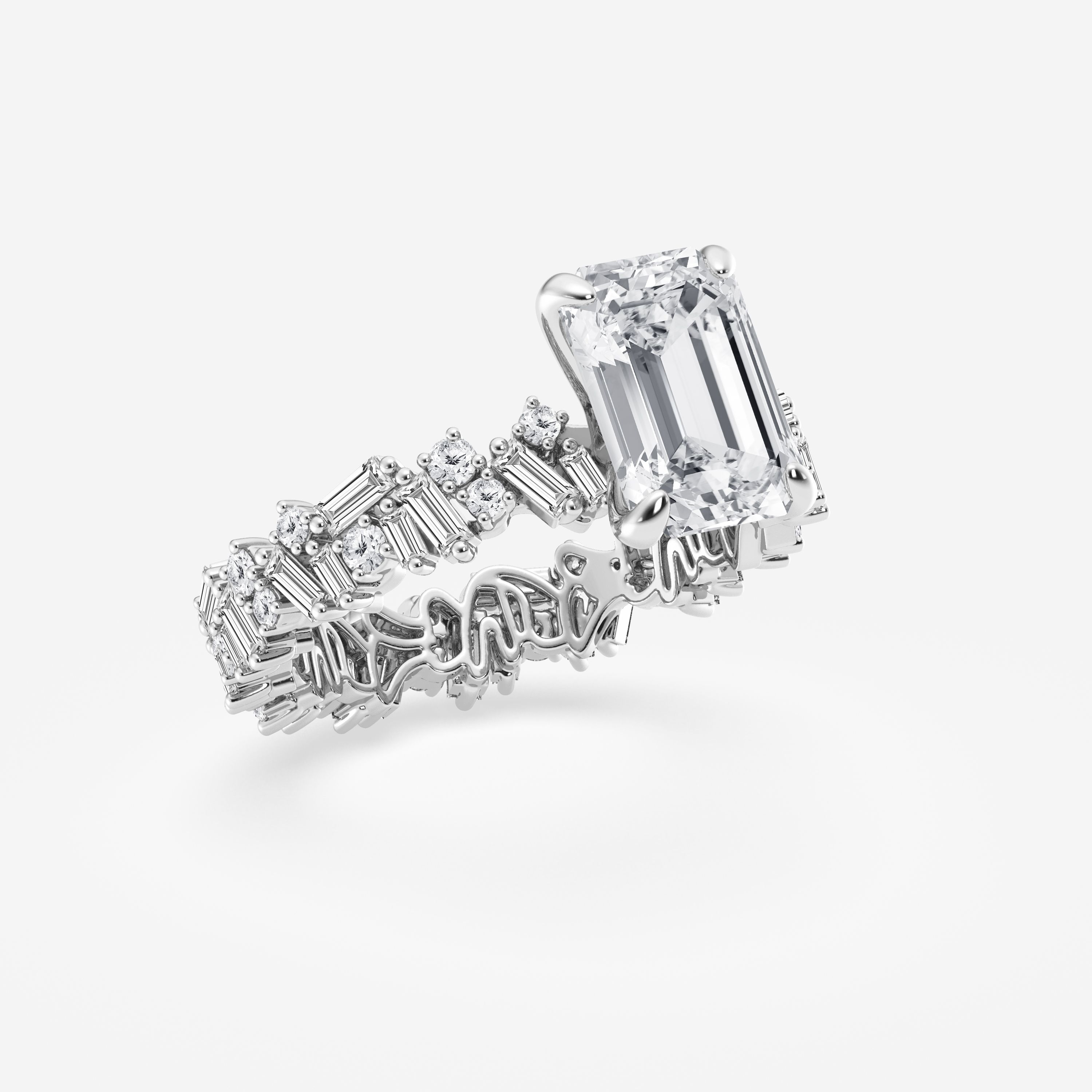 Design ID 3601 - 1 2/5 ctw Emerald Lab Grown Diamond Truly Custom Eternity Engagement Ring