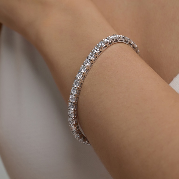 Additional Image 2 for  15 ctw Round Lab Grown Diamond Four-Prong Tennis Bracelet - 7.5 Inches