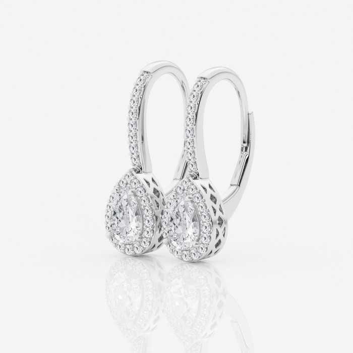 Additional Image 1 for  1 ctw Pear Lab Grown Diamond Halo Fashion Earrings