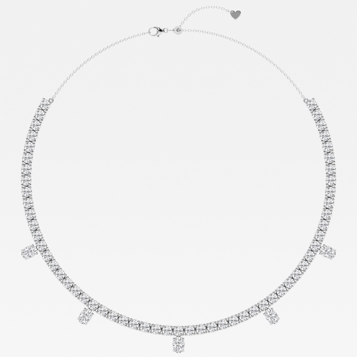 Additional Image 1 for  14 ctw Oval Lab Grown Diamond Dangle Fashion Necklace With Adjustable Chain