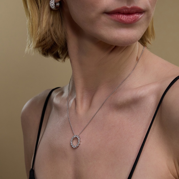 Additional Image 5 for  1 ctw Round Lab Grown Diamond Circle Fashion Pendant with Adjustable Chain