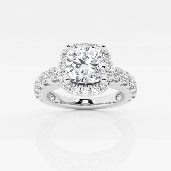 2 3/4 ctw Cushion Lab Grown Diamond Split Prong Halo Engagement Ring