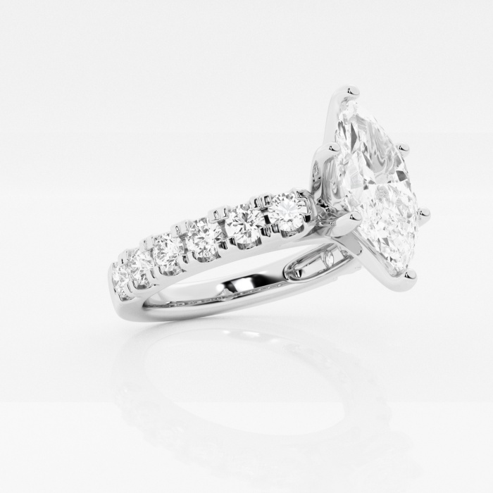2 1/2 ctw Marquise Lab Grown Diamond  Engagement Ring with Split Prong Side Accents