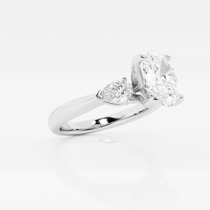 Additional Image 1 for  1 2/5 ctw Oval Lab Grown Diamond Engagement Ring with Pear Side Accents