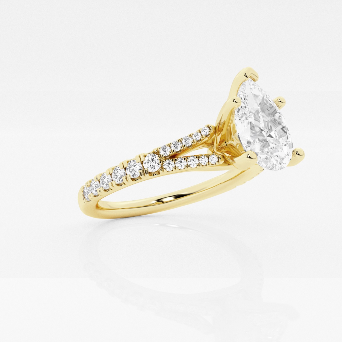 2.5 CTW Solitaire Pear-Cut Engagement Ring in 18K Gold 18K Yellow Gold/VVS Lab-Grown / 3.5 / Matching Diamond Band (+$1000)