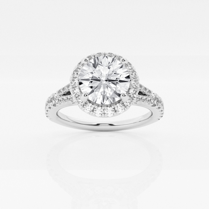 2 ctw Round Lab Grown Diamond Split Shank Halo Engagement Ring