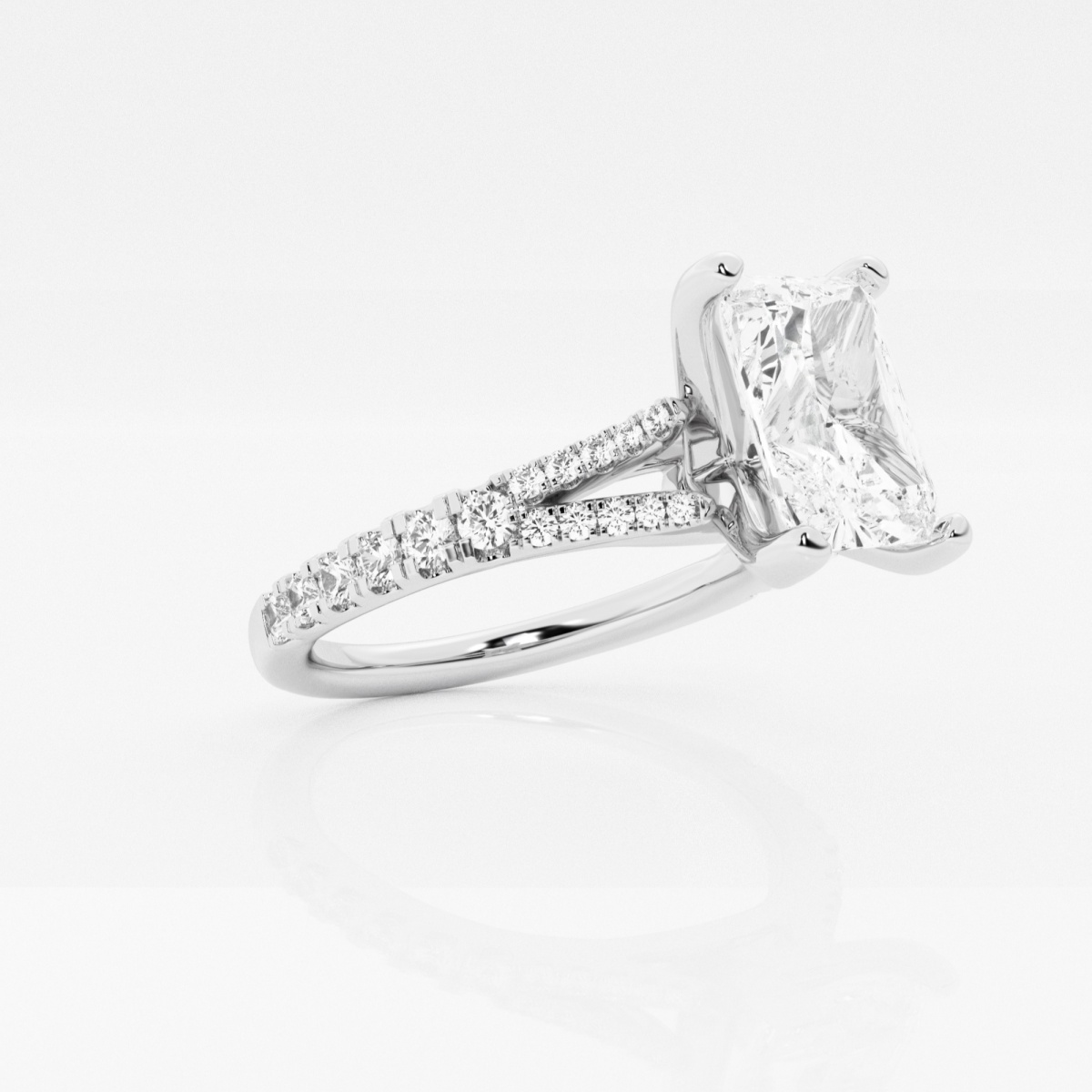 2 1/3 ctw Radiant Lab Grown Diamond Split Shank Engagement Ring ...