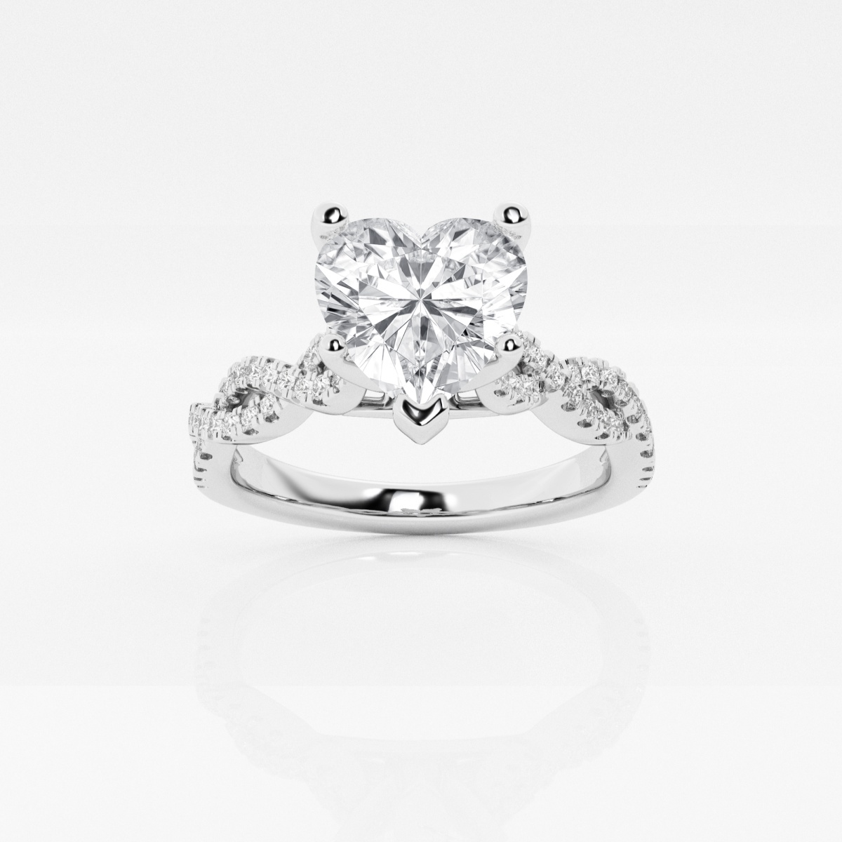 1 3/4 ctw Heart Lab Grown Diamond Double Twist Engagement Ring