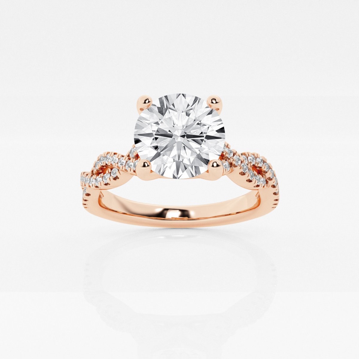 1 3/4 ctw Round Lab Grown Diamond Double Twist Engagement Ring
