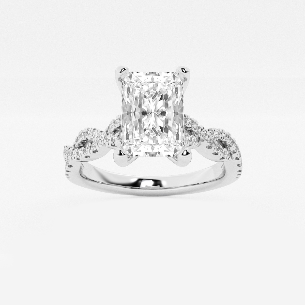 1 3/4 ctw Radiant Lab Grown Diamond Double Twist Engagement Ring