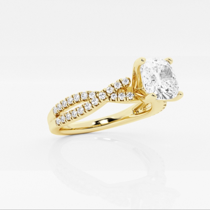 Additional Image 1 for  1 ctw Cushion Lab Grown Diamond Crossover Engagement Ring