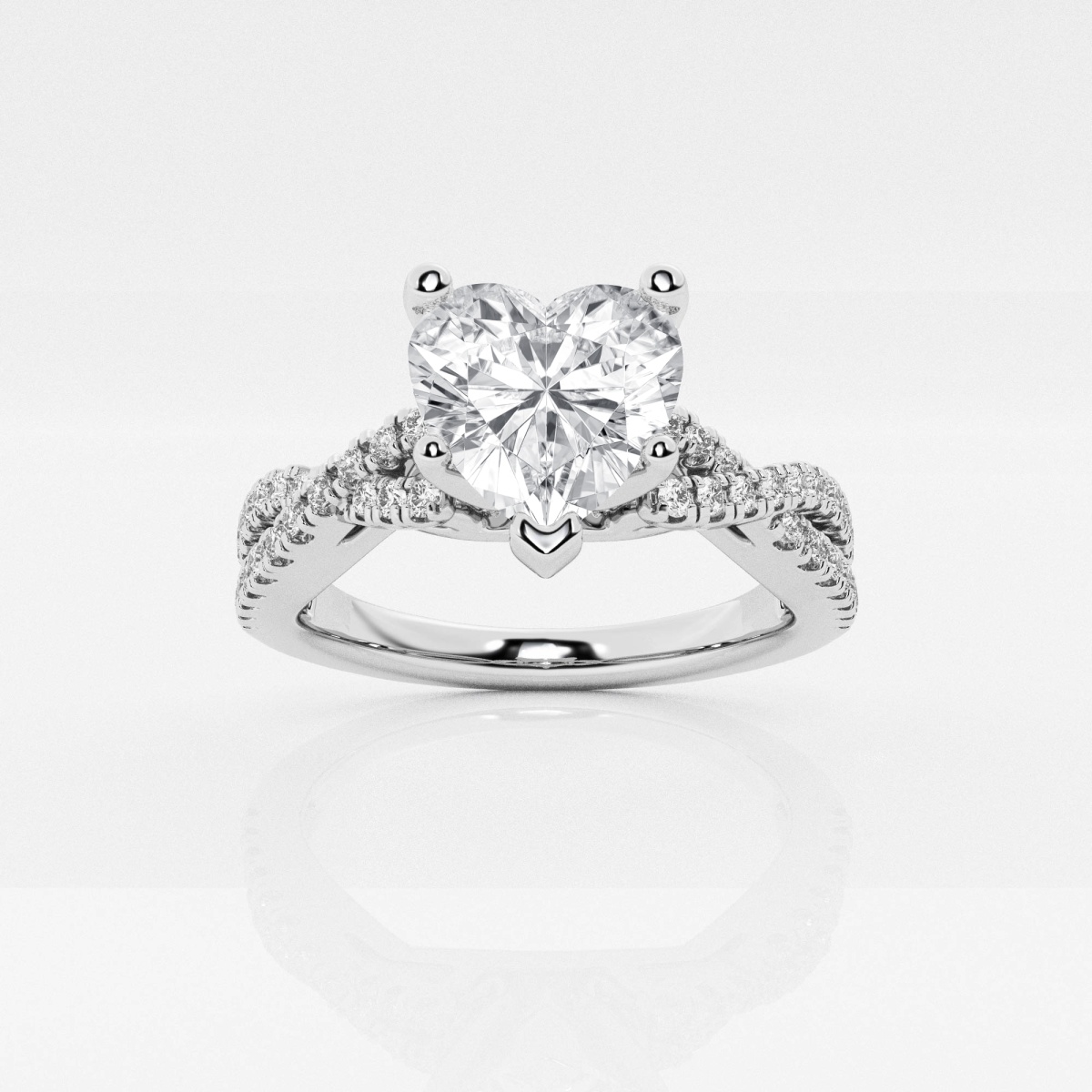 1 1/3 ctw Heart Lab Grown Diamond Crossover Engagement Ring