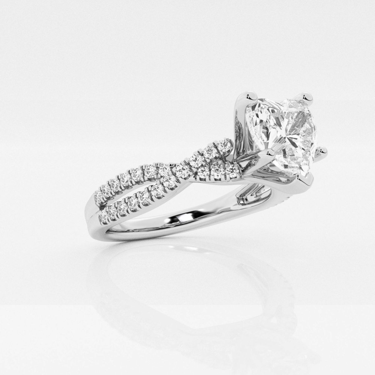 Additional Image 1 for  1 1/3 ctw Heart Lab Grown Diamond Crossover Engagement Ring
