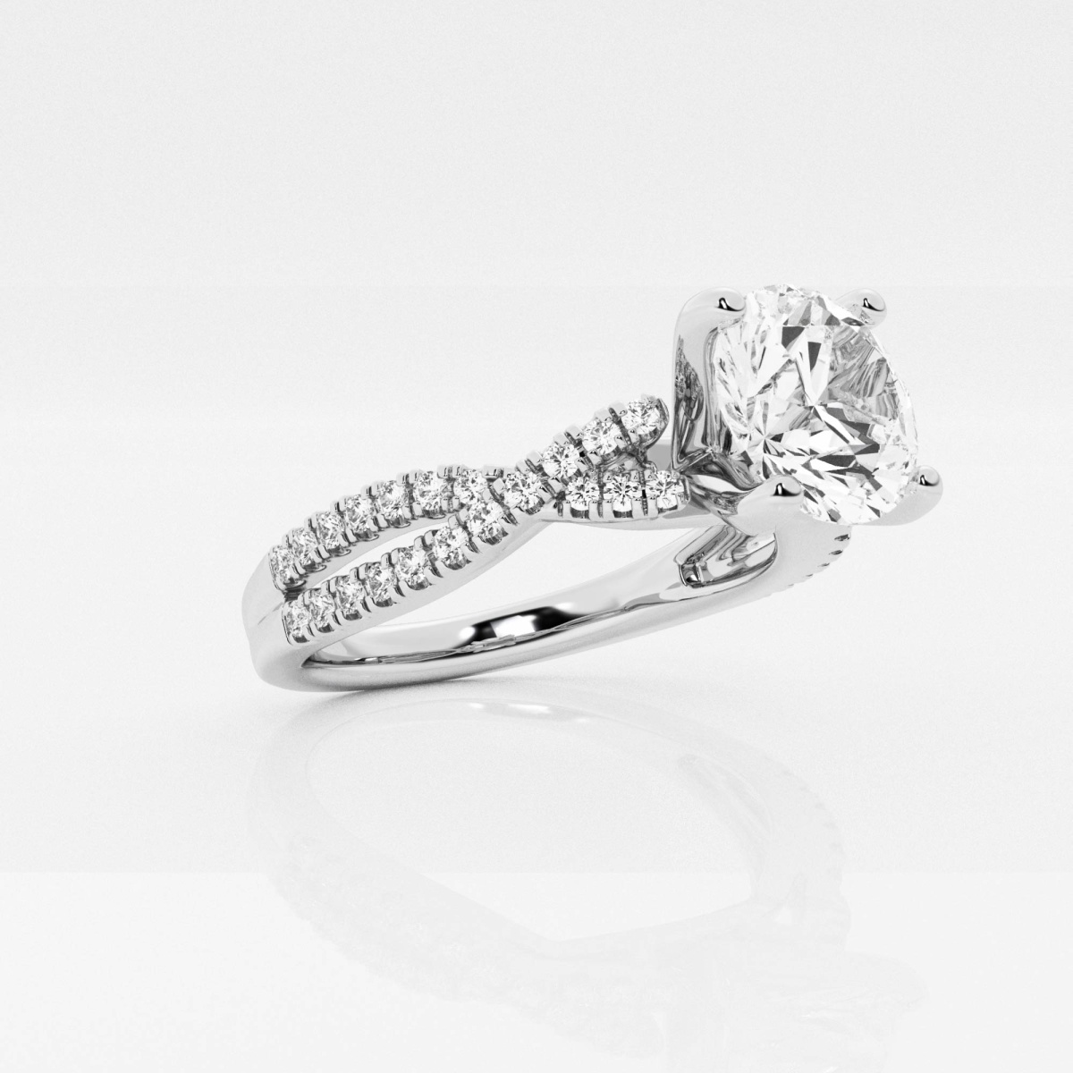 1 ctw Round Lab Grown Diamond Crossover Engagement Ring
