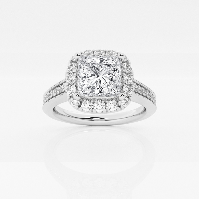 1 ctw Princess Lab Grown Diamond Channel Halo Engagement Ring