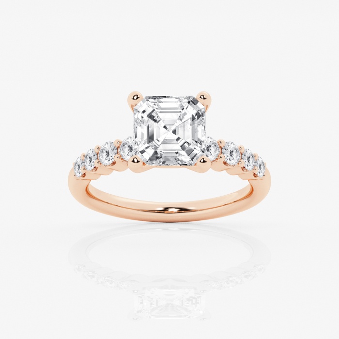 2 ctw Round Lab Grown Diamond Graduated Engagement Ring - Grownbrilliance