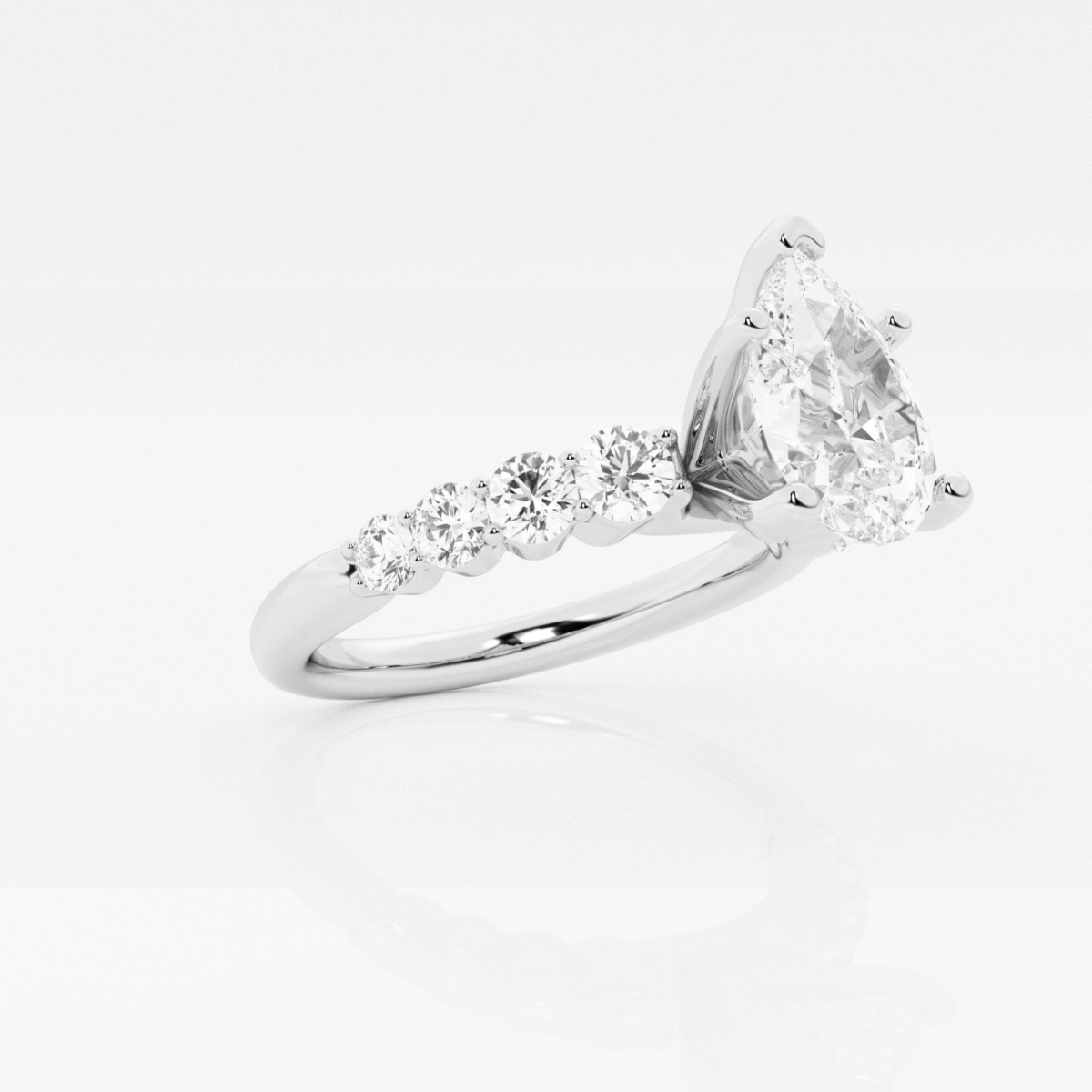 2 1/2 ctw Pear Lab Grown Diamond Graduated Engagement Ring