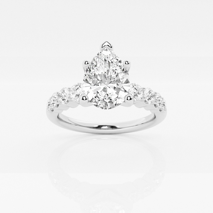 2 1/2 ctw Pear Lab Grown Diamond Graduated Engagement Ring