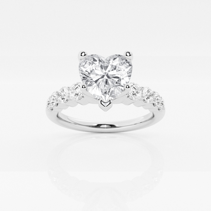 2 ctw Heart Lab Grown Diamond Graduated Engagement Ring - Grownbrilliance