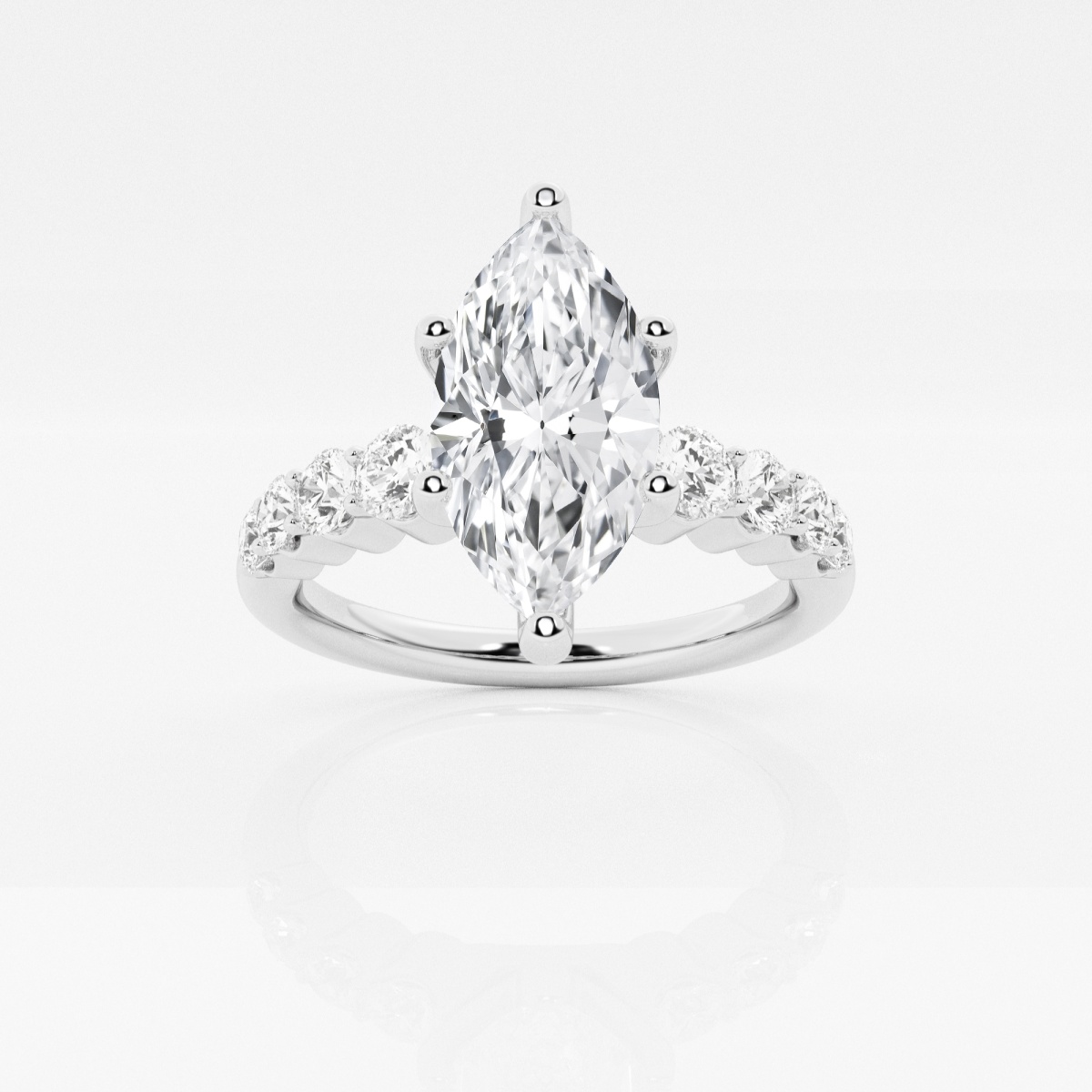 2 ctw Round Lab Grown Diamond Graduated Engagement Ring - Grownbrilliance