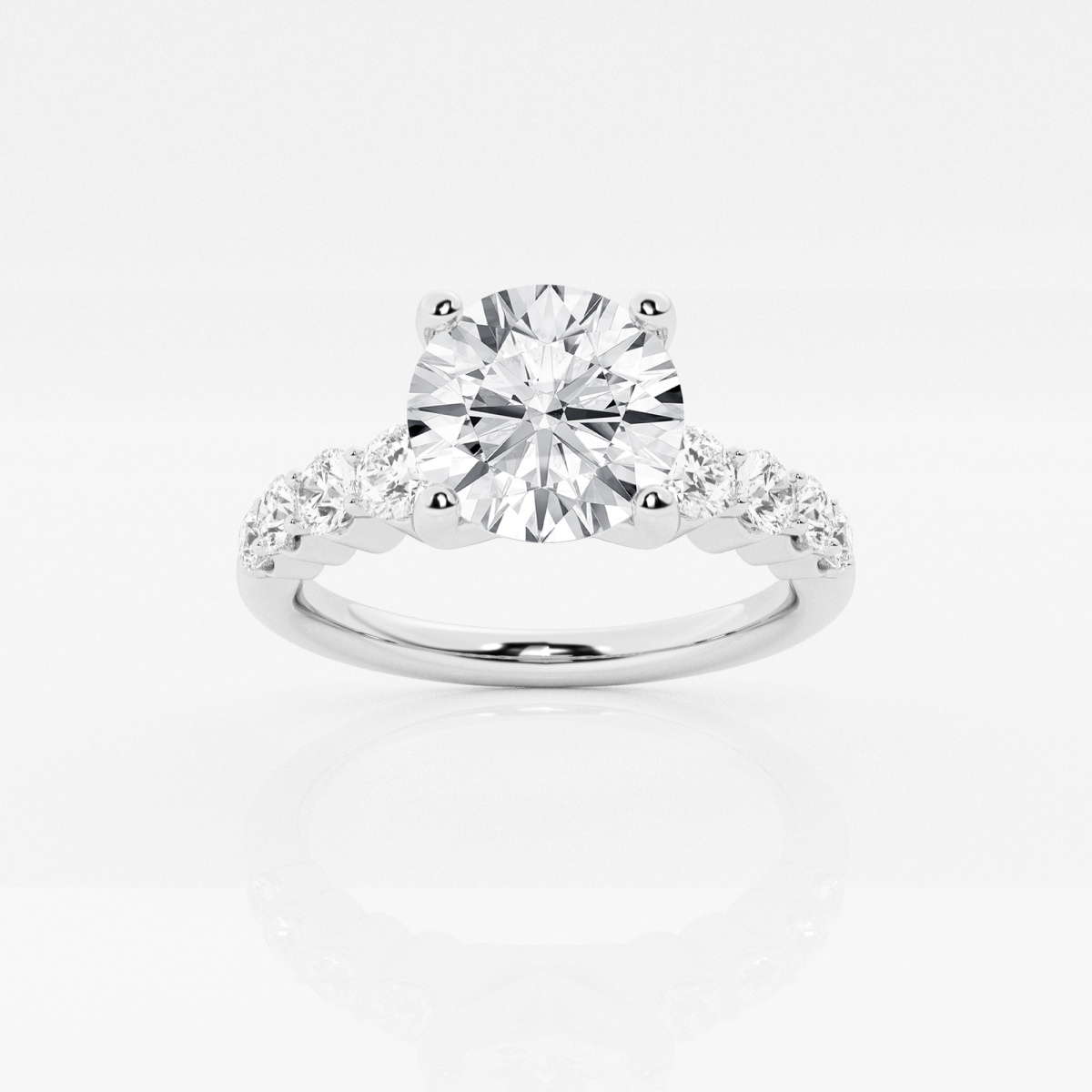 2 ctw Round Lab Grown Diamond Graduated Engagement Ring