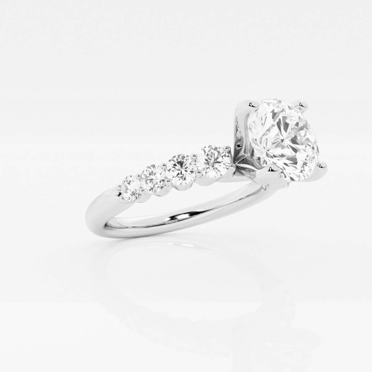2 1/2 ctw Round Lab Grown Diamond Graduated Engagement Ring