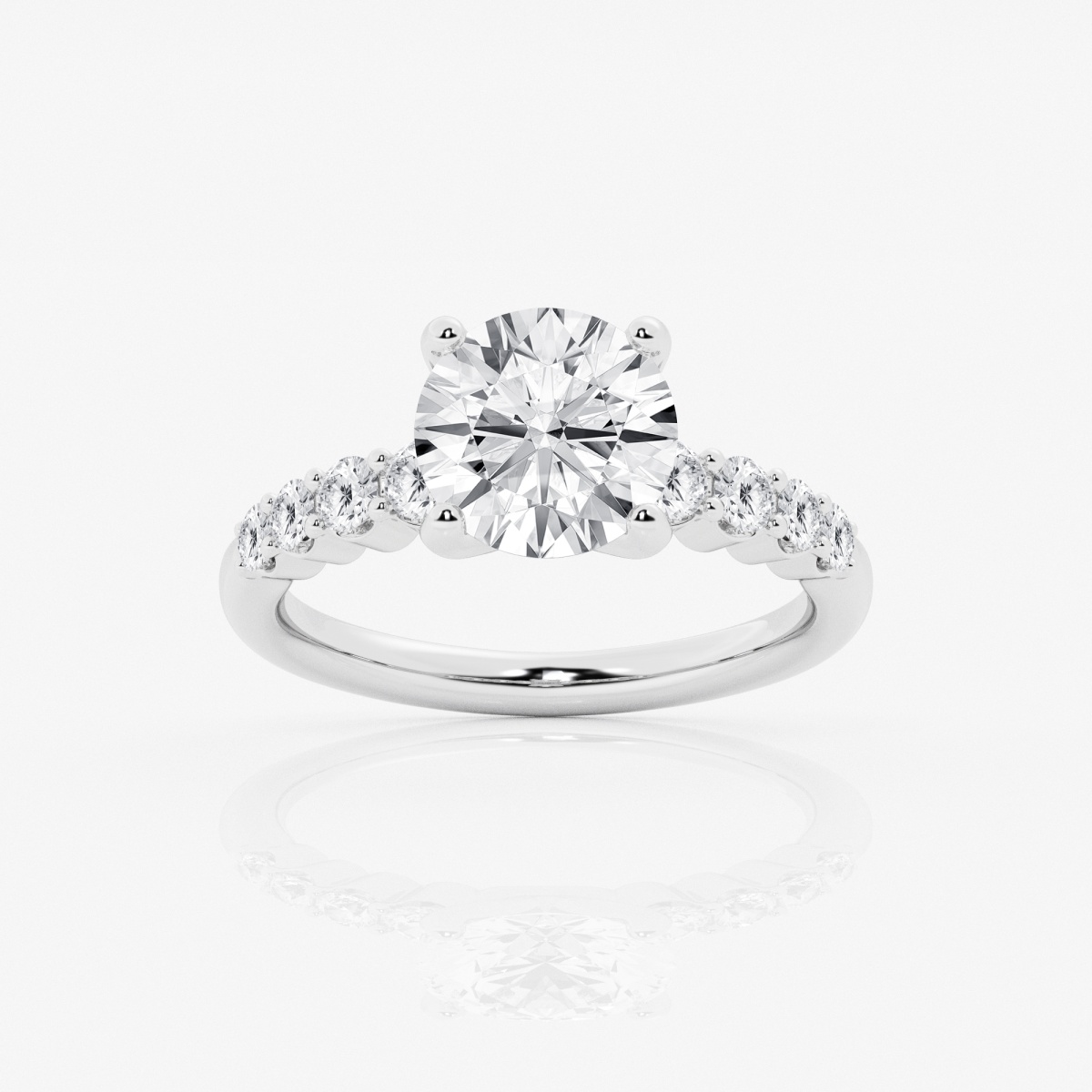 3 ctw Round Lab Grown Diamond Graduated Engagement Ring
